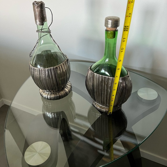 Silver basketed antique wine bottles - Picture 3 of 6